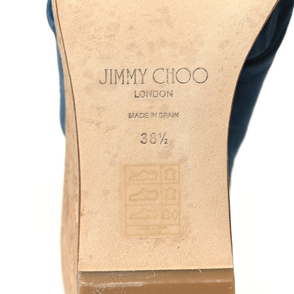 Jimmy Choo Suede Narisa 90 Wedge Mules 38.5 Blue 6 of 8