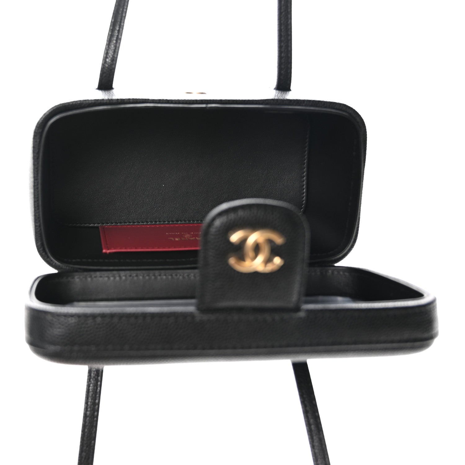 Chanel Shiny Caviar Preppy Coco Long Vanity With Strap Black 5 of 12