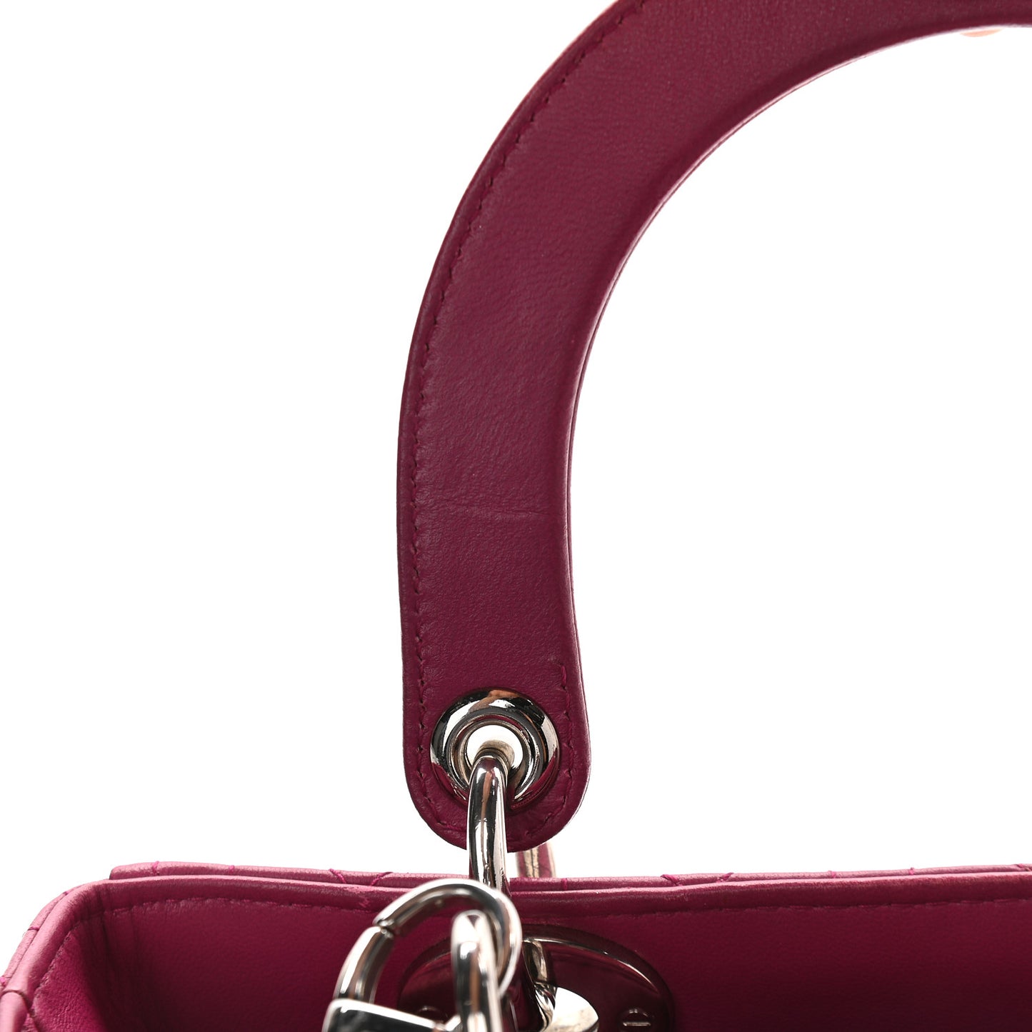 Lambskin Cannage Medium Lady Dior Fuchsia
