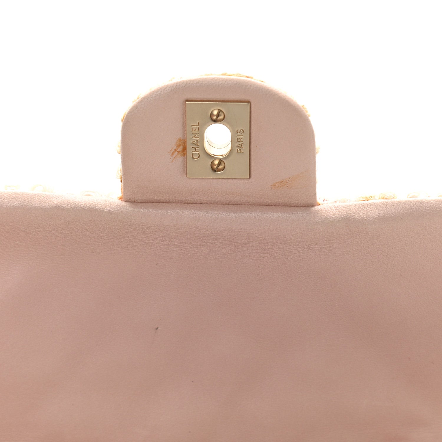 Chanel Tweed Quilted Medium Single Flap White Pink 18 of 18