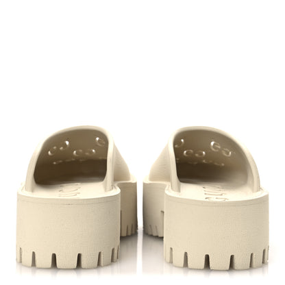 Gucci Rubber GG Monogram Perforated Elea Platform 55mm Lug Sole Sandals 35 Mystic White 6 of 10