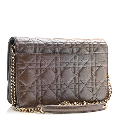 Christian Dior Metallic Calfskin Cannage Miss Dior Promenade Pouch Brown 2 of 11