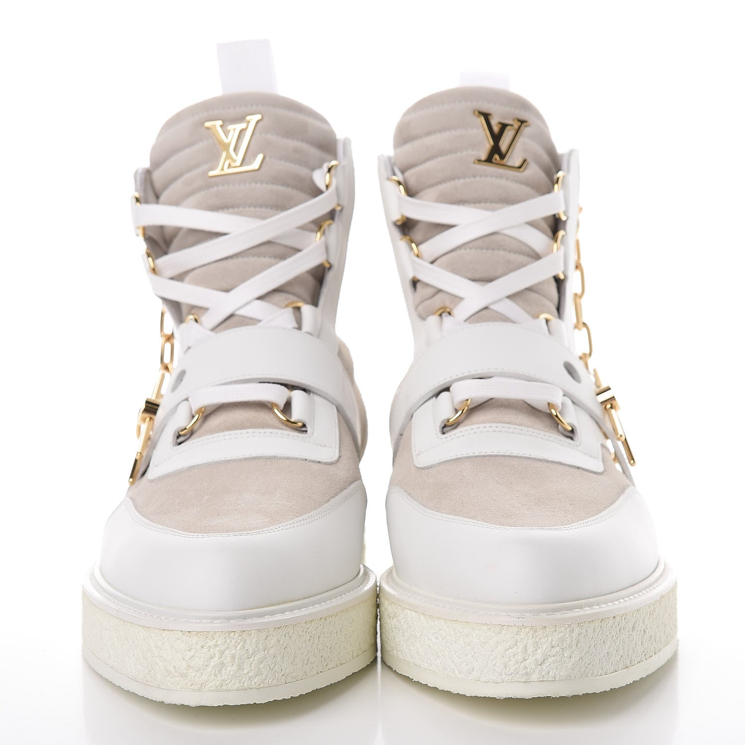 Louis Vuitton Calfskin Suede Mens Creeper Ankle Boots 8.5 White 3 of 11