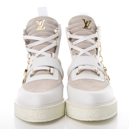 Louis Vuitton Calfskin Suede Mens Creeper Ankle Boots 8.5 White 3 of 11