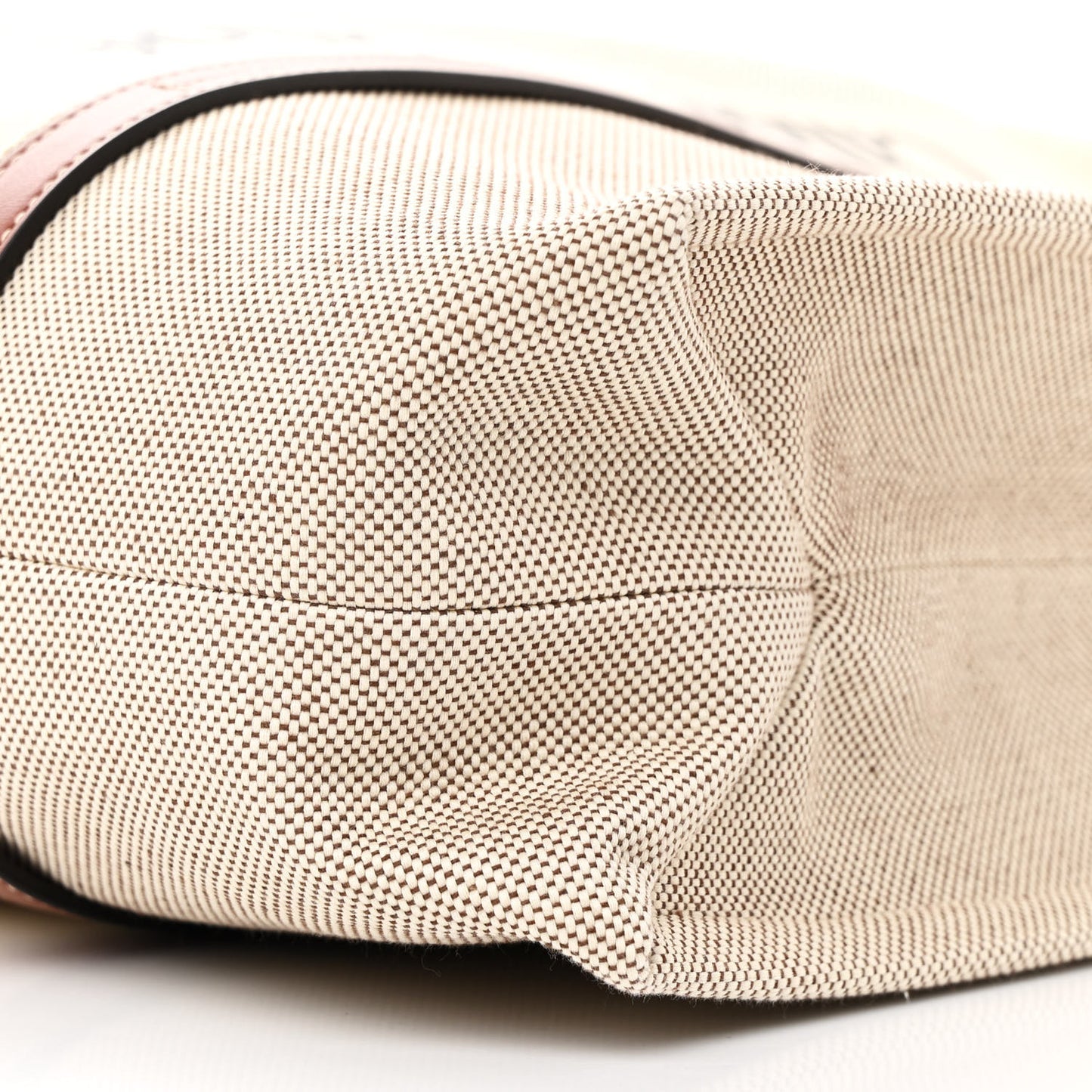 Cotton Calfskin Large Woody Ribbon Tote White Brown