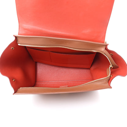 Celine Natural Calfskin Suede Medium Bi-Color Trapeze Tan 5 of 14