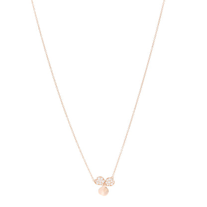 Tiffany 18K Rose Gold Diamond Paper Flowers Pendant Necklace 1 of 6