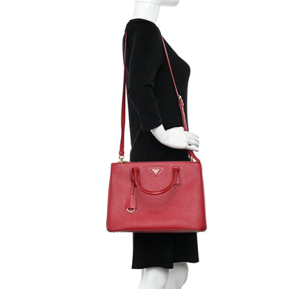 Prada Saffiano Medium Galleria Double Zip Tote Fuoco 2 of 14
