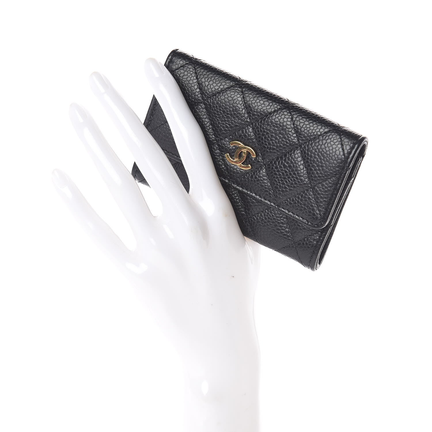 Chanel Caviar Quilted Flap Card Holder Black 2 of 8