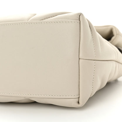 Saint Laurent Lambskin Quilted Small Loulou Puffer Monogram Chain Satchel Blanc Vintage 10 of 10