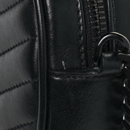 Saint Laurent Calfskin Matelasse Chevron Round Vinyle Camera Bag Black 11 of 11