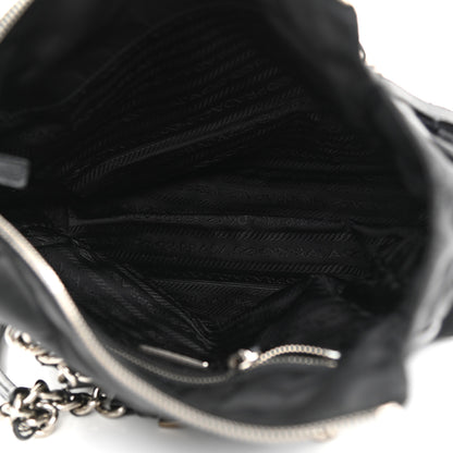 Prada Nylon Tessuto Quilted Chain Shoulder Bag Black 4 of 10