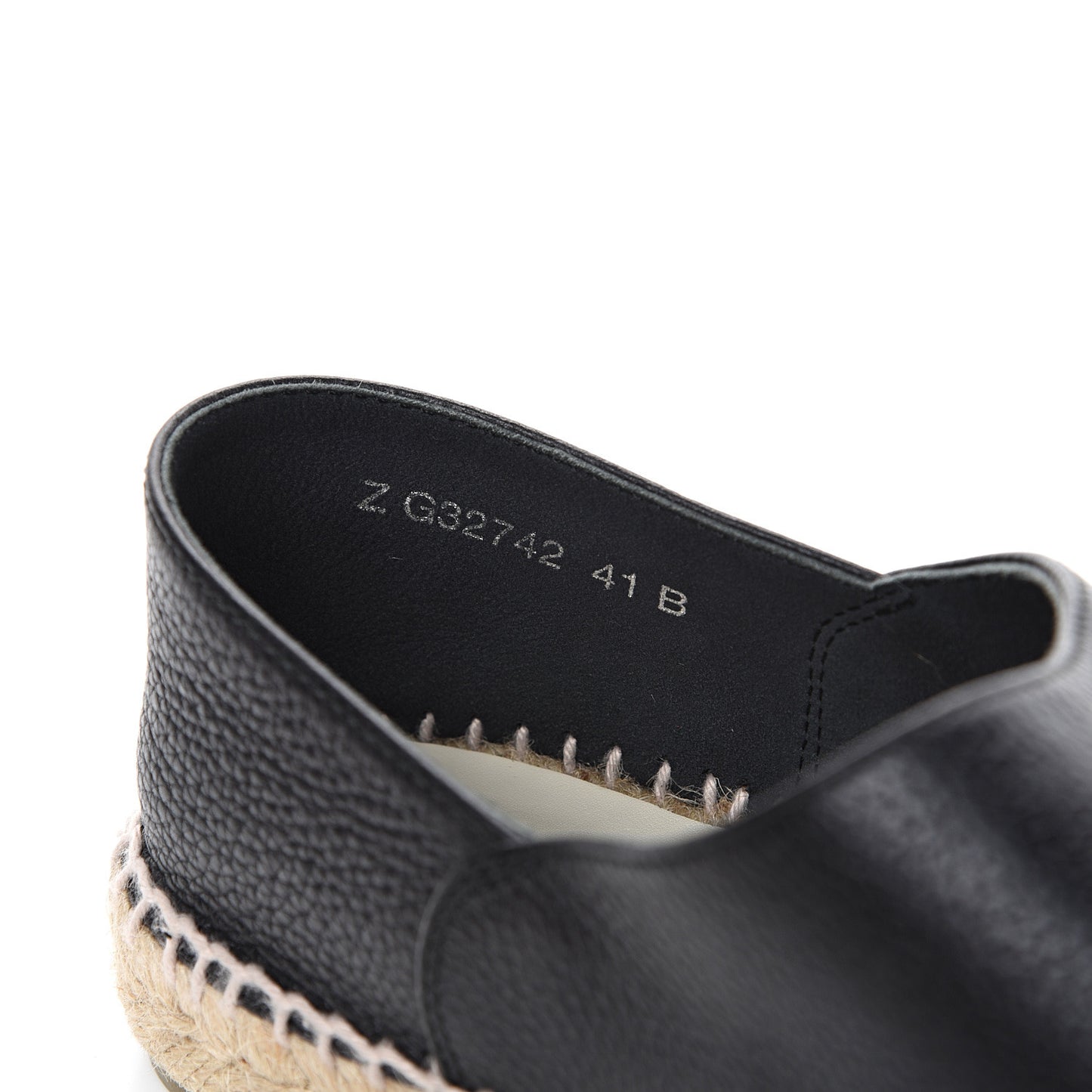 Grained Calfskin CC Espadrilles 41 Black