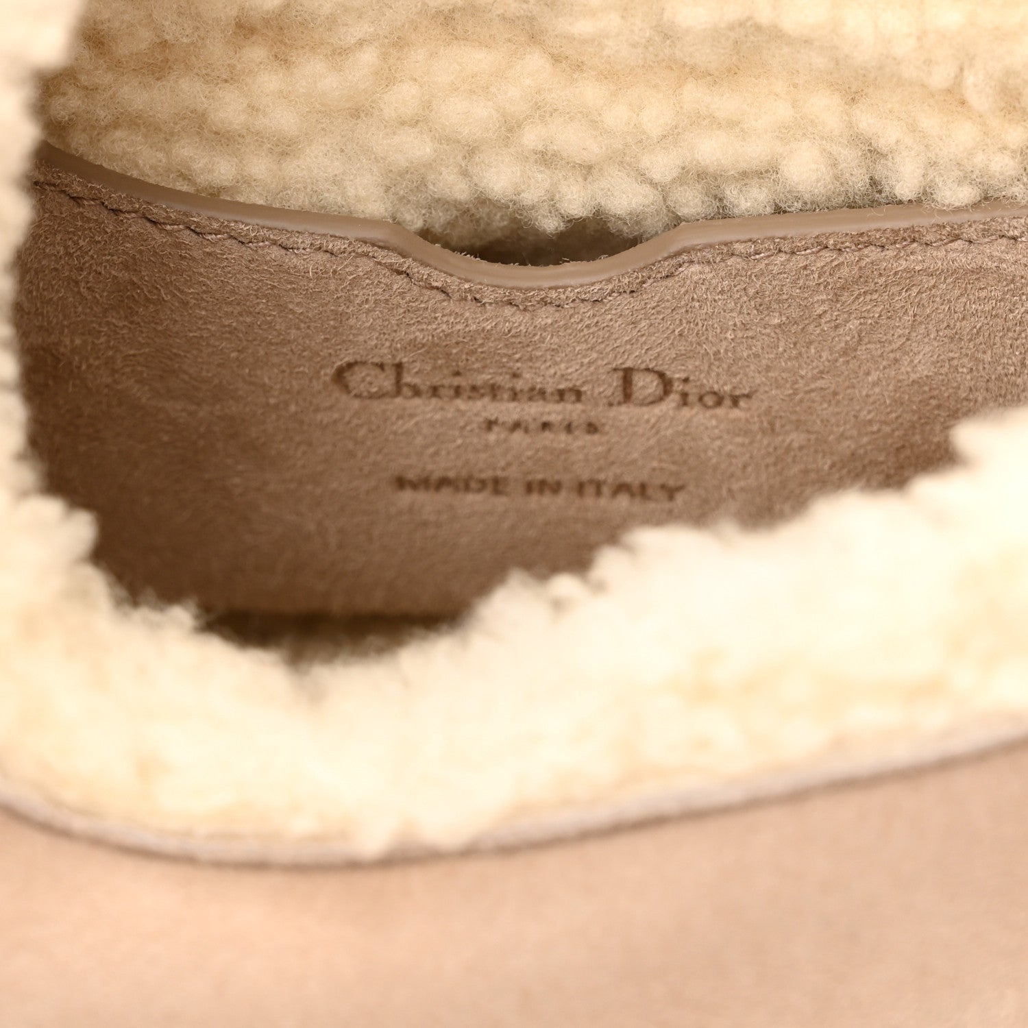 Christian Dior Suede Shearling Small Bobby Flap Beige 6 of 9