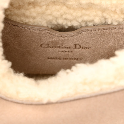 Christian Dior Suede Shearling Small Bobby Flap Beige 6 of 9