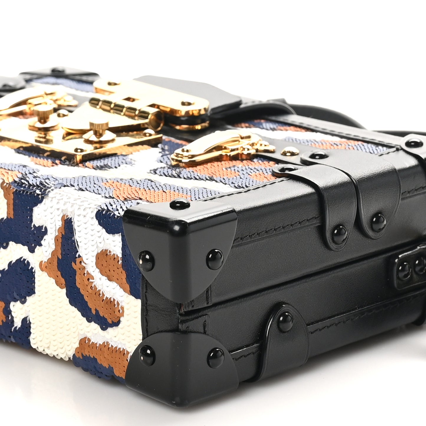 Sequins Leopard Petite Malle Black Navy