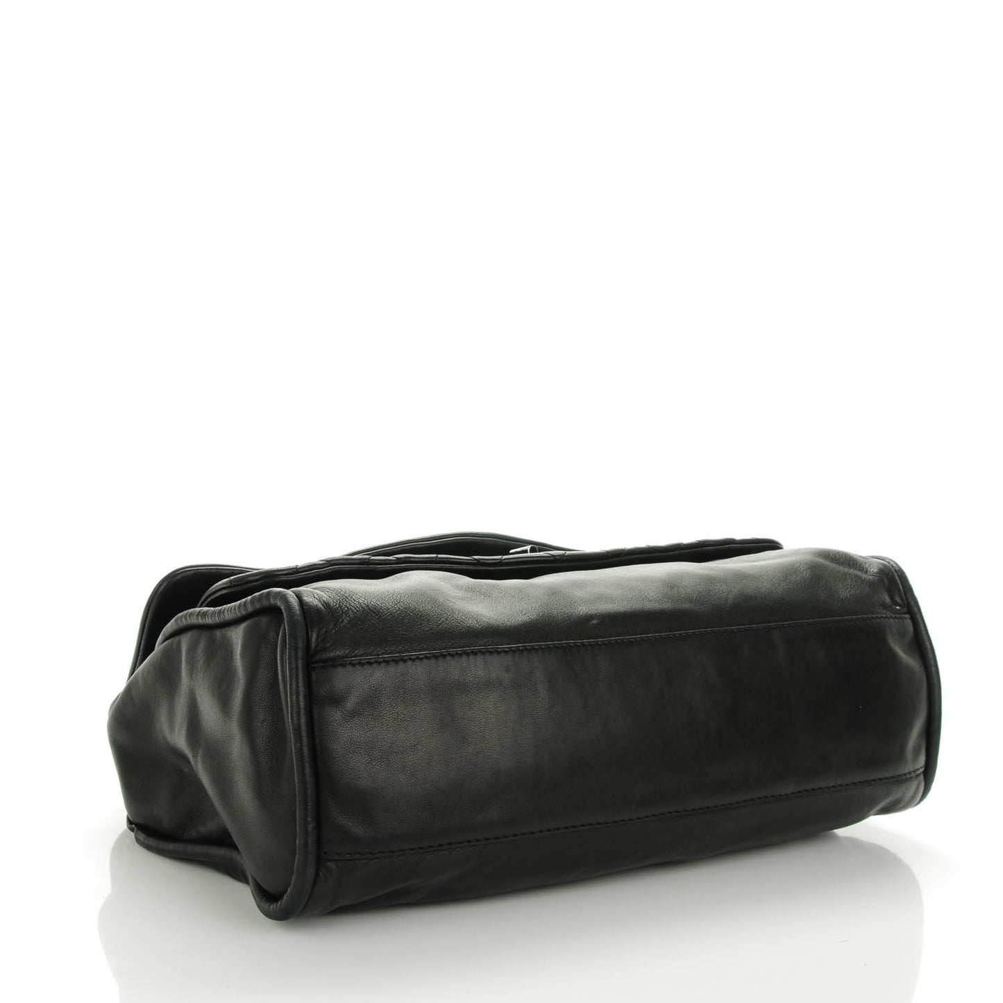 Lambskin Jumbo Mademoiselle Double Flap Black