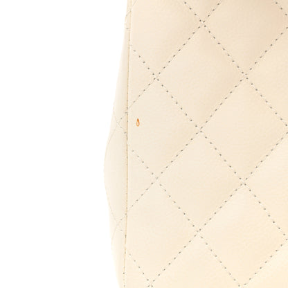 Chanel Caviar Quilted Jumbo Single Flap White 13 of 14