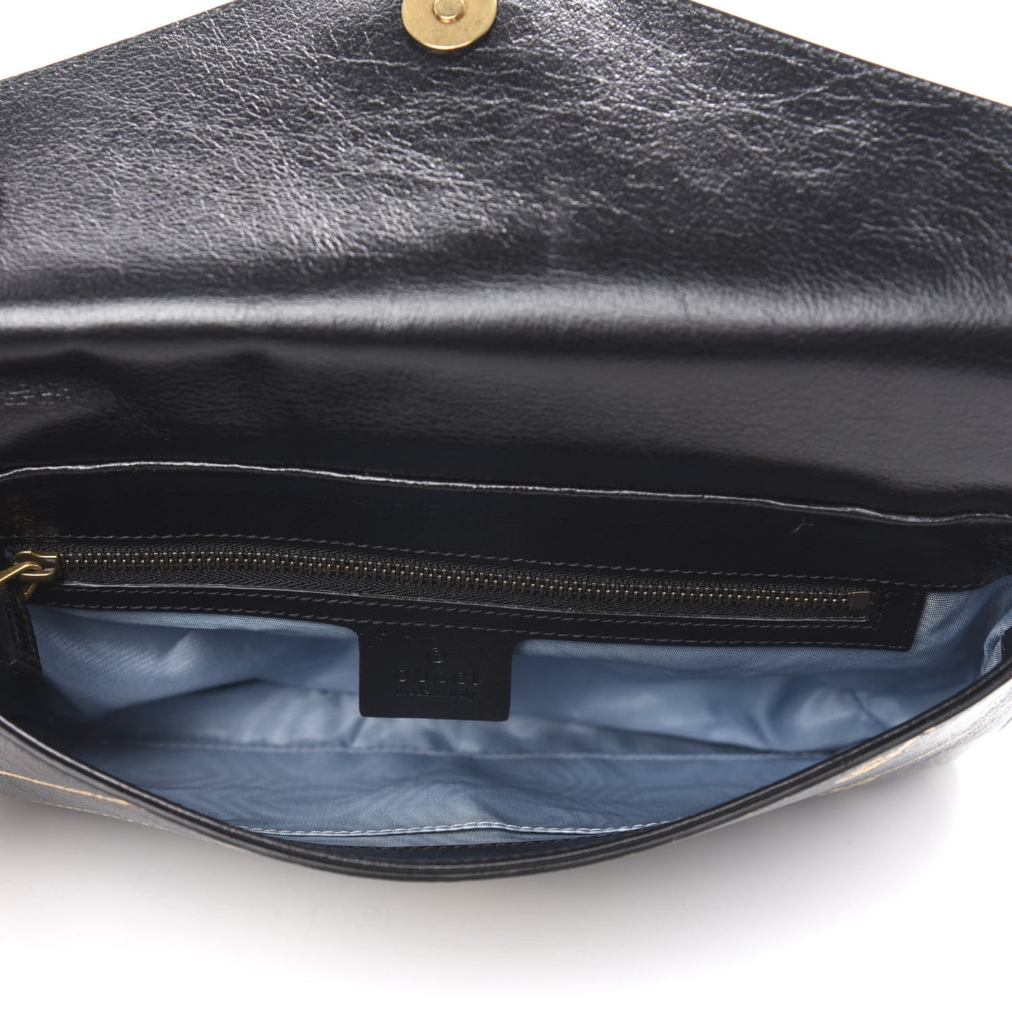 Calfskin Diagonal GG Medium Thiara Double Envelope Shoulder Bag Black White