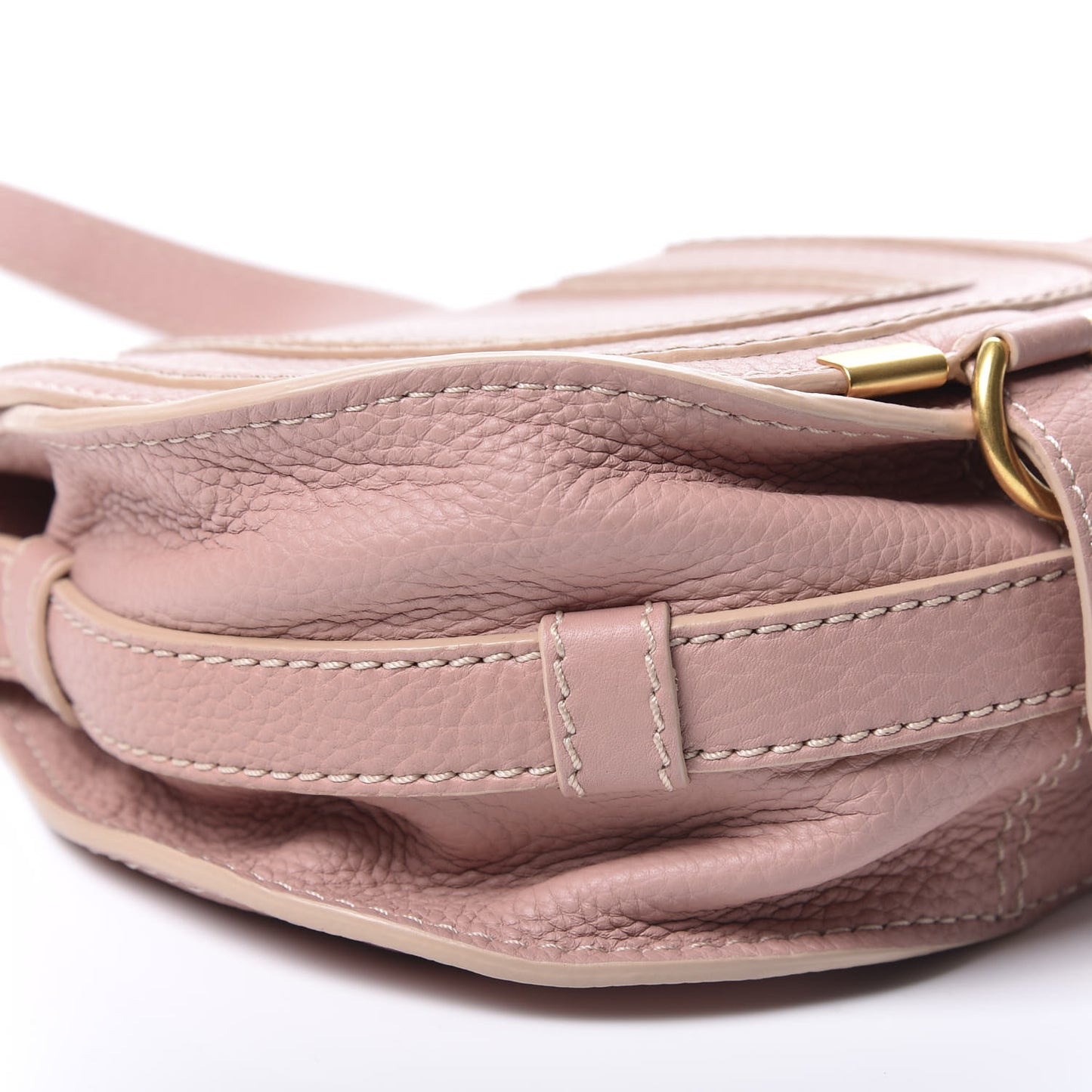 Grained Calfskin Small Marcie Saddle Bag Anemone Pink