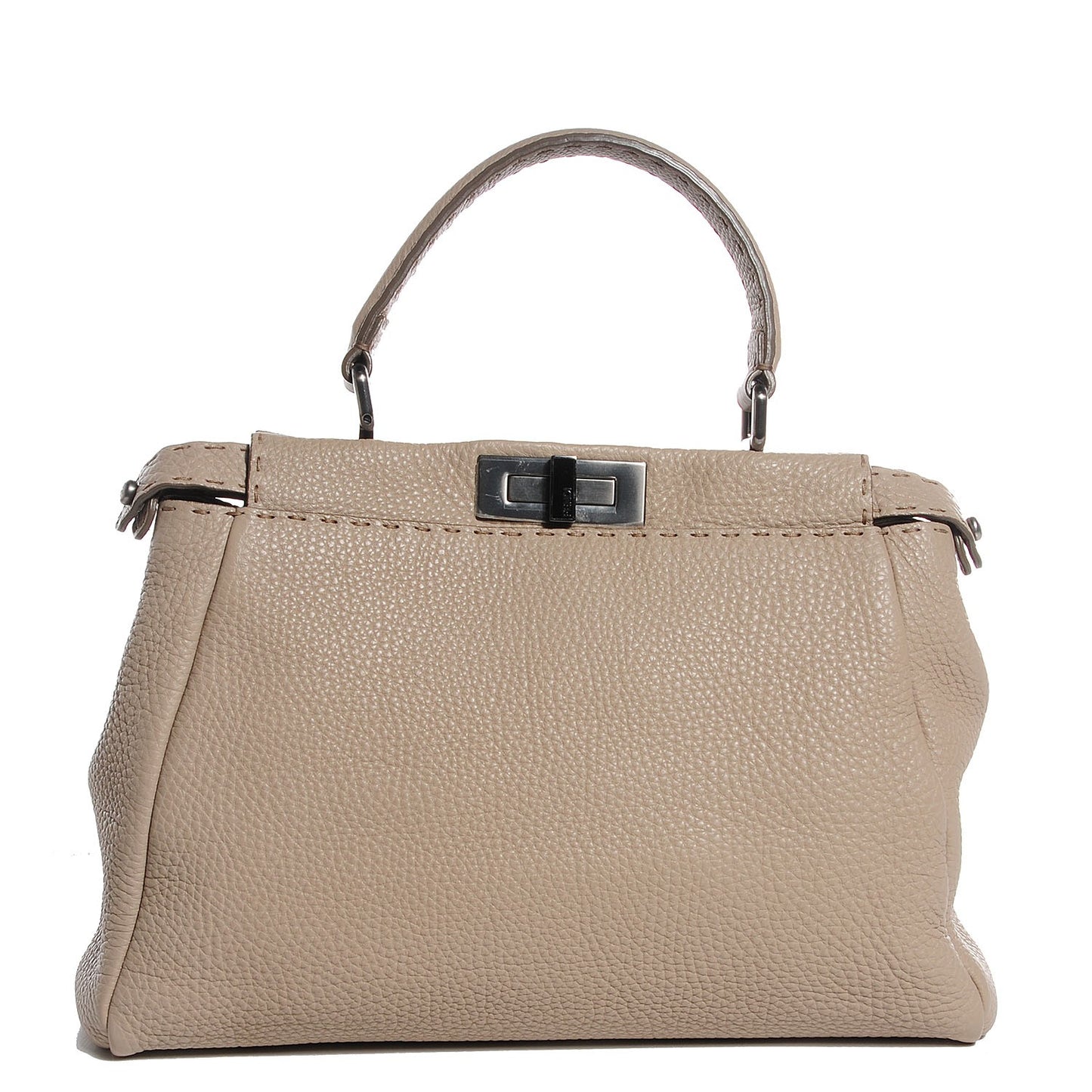 Cuoio Romano Selleria Medium Peekaboo Iconic Satchel Pietra Nocciola