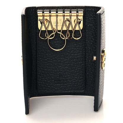 Gucci Dollar Calfskin GG Supreme Monogram GG Marmont 6 Key Holder Case Black Beige Ebony 5 of 7