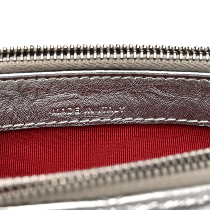 Chanel Metallic Lambskin Calfskin Quilted Small Gabrielle Clutch With Chain Silver 7 of 12