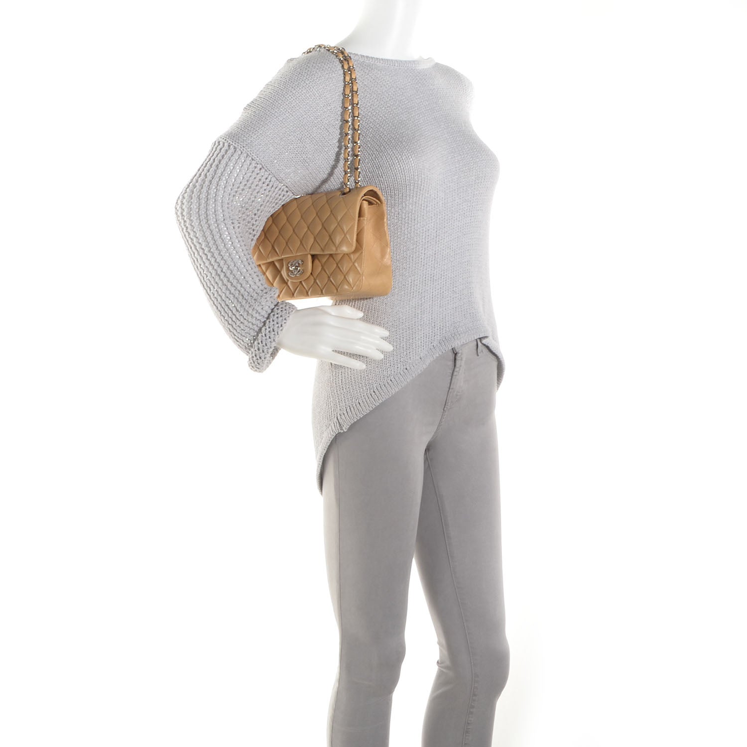 Chanel Lambskin Medium Double Flap Beige 2 of 9