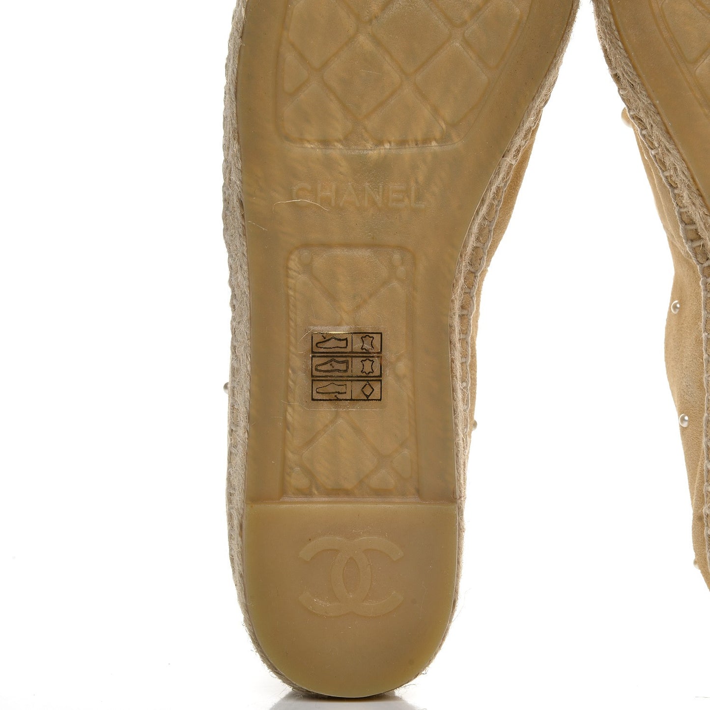 Suede Pearl CC Espadrilles 40 Beige Black