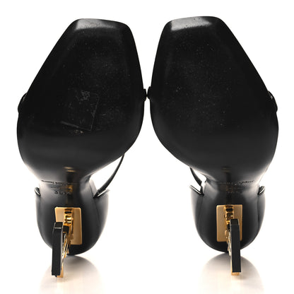 Saint Laurent Patent Calfskin Opyum 110 Sandals 36.5 Black Gold 6 of 10