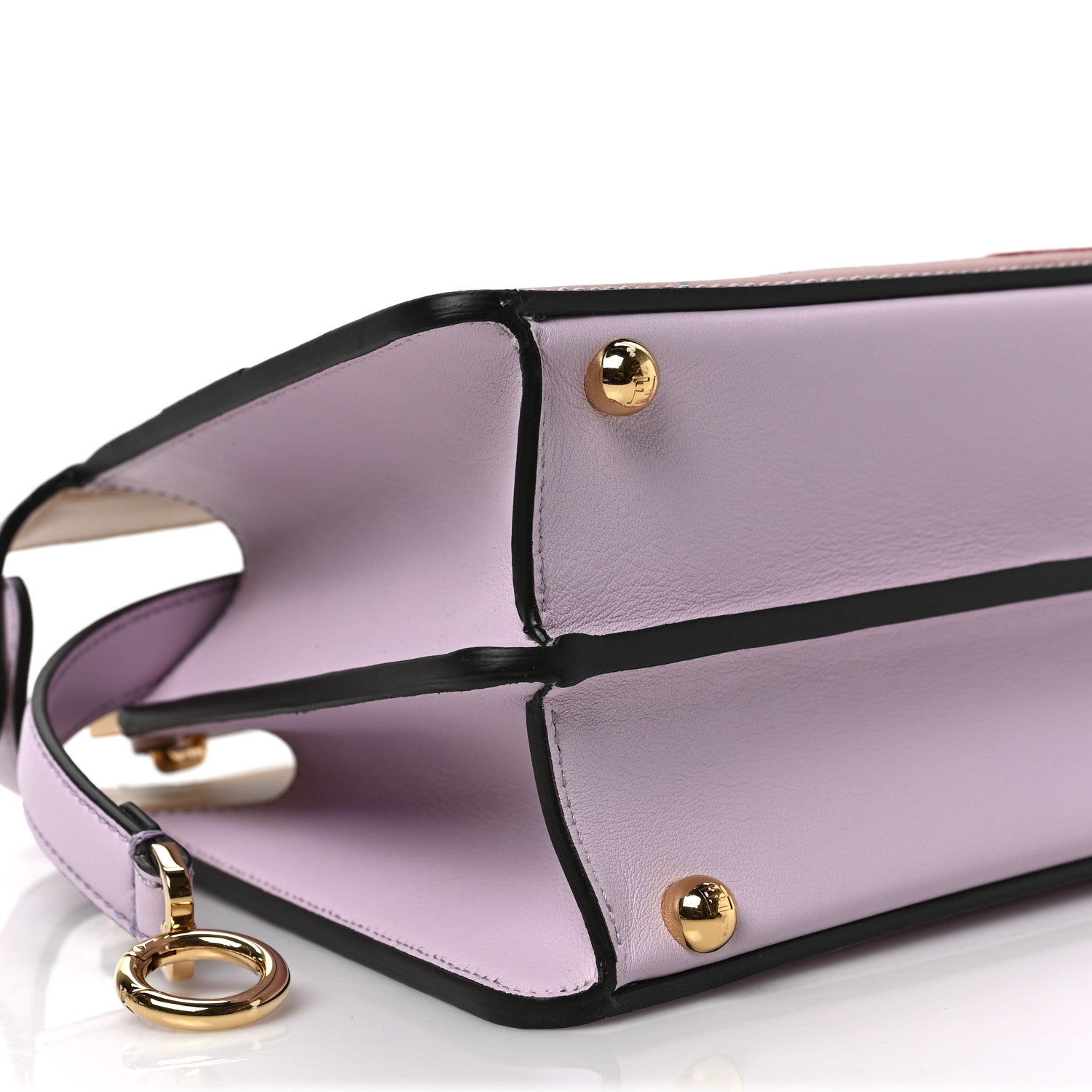 Fendi Vitello Seta Shiny Nappa Dancing Girls Inlay Small Peekaboo I SEE U Satchel Anemone Multicolor 14 of 17