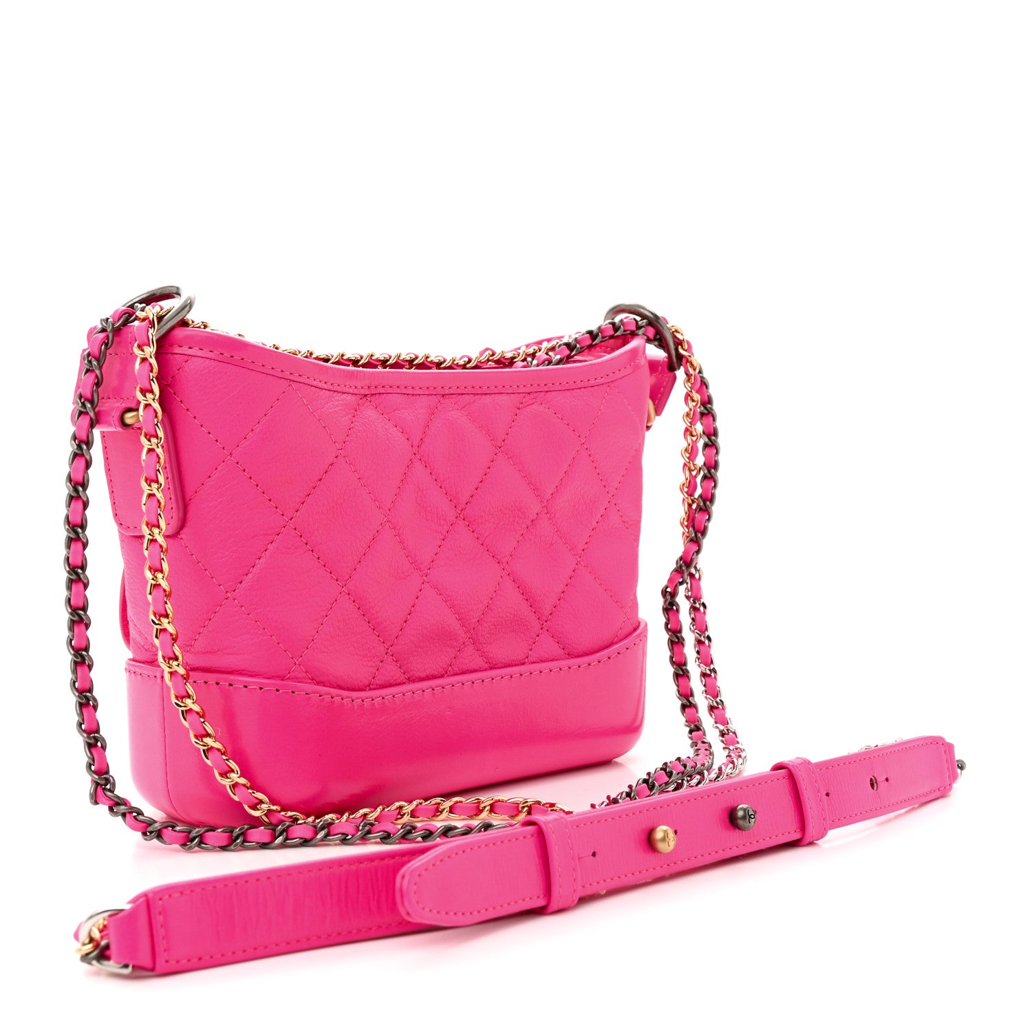 Chanel Goatskin Quilted Small Gabrielle Hobo Pink 3 of 13