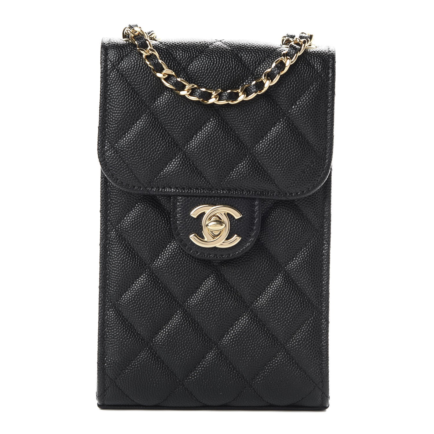 Chanel Caviar Quilted Classic Phone Holder Black 1 of 12