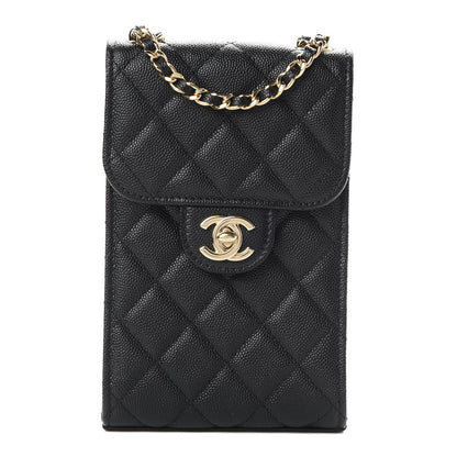 Chanel Caviar Quilted Classic Phone Holder Black 1 of 12