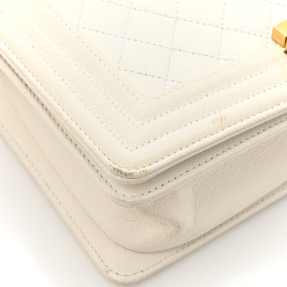 Chanel Caviar Quilted Medium Boy Flap White 14 of 19