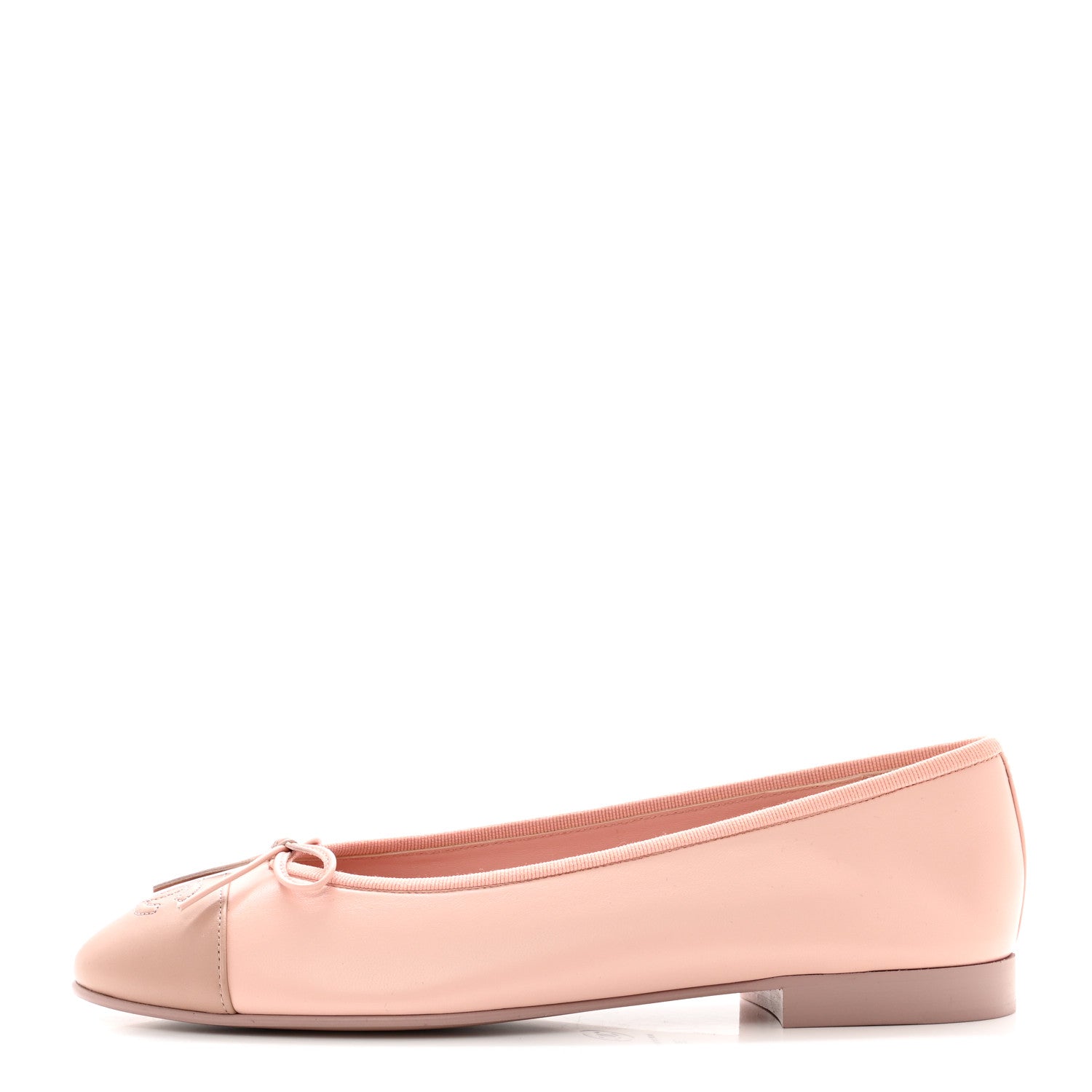 Chanel Lambskin Cap Toe CC Ballerina Flats 39 Light Pink Dark Pink 1 of 8