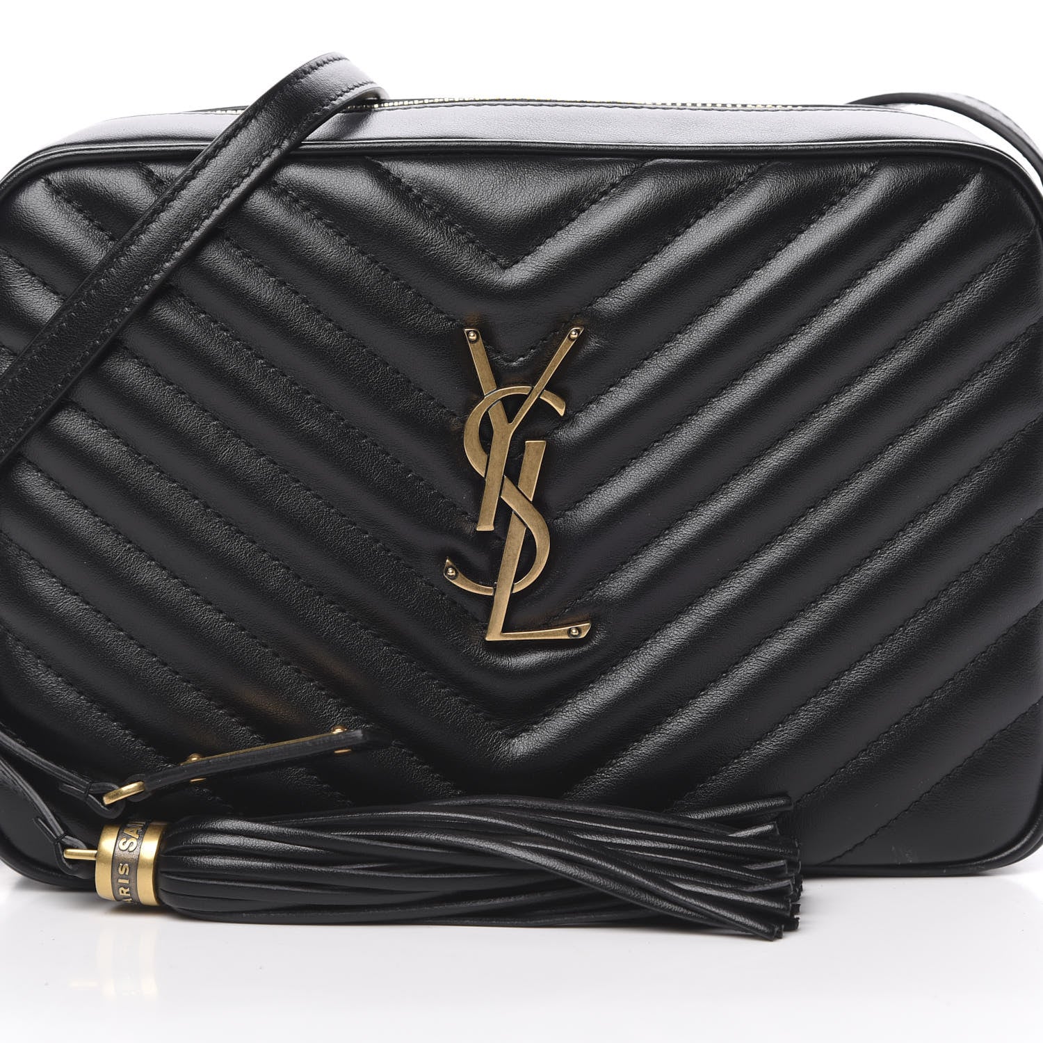 Saint Laurent Calfskin Matelasse Monogram Lou Camera Bag Black 7 of 9