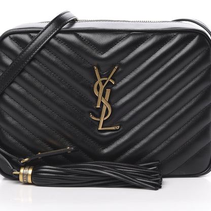 Saint Laurent Calfskin Matelasse Monogram Lou Camera Bag Black 7 of 9