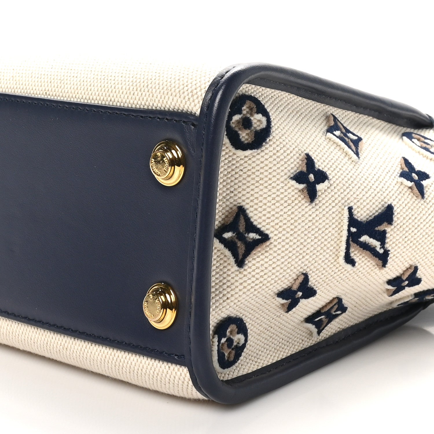 Louis Vuitton Canvas Calfskin Monogram On My Side PM Navy Blue 9 of 9