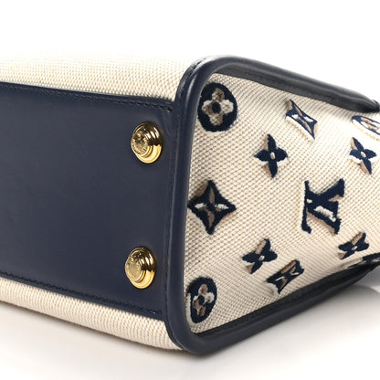 Louis Vuitton Canvas Calfskin Monogram On My Side PM Navy Blue 9 of 9