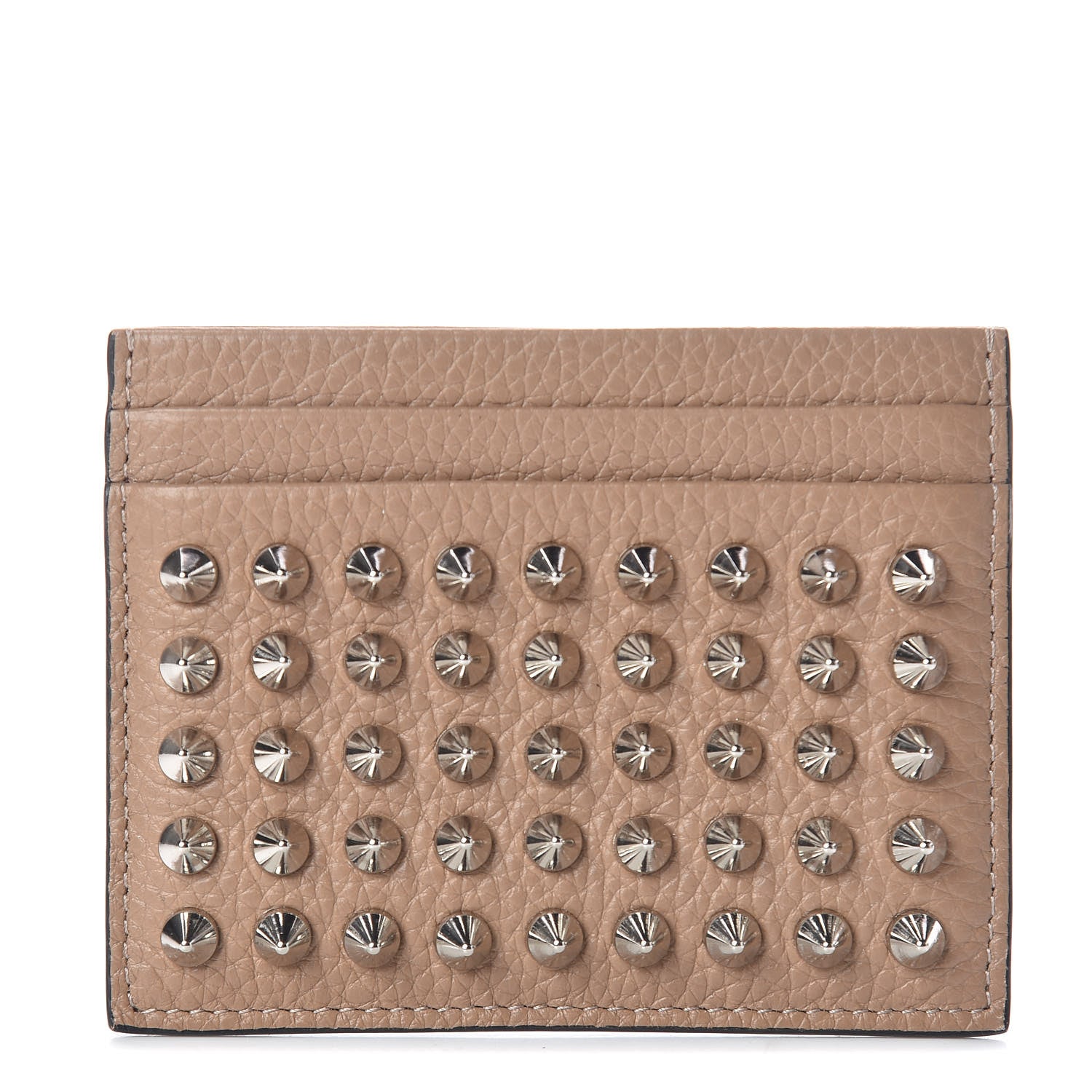 Christian Louboutin Grained Calfskin Spikes Kios Card Holder Cashmere 1 of 8