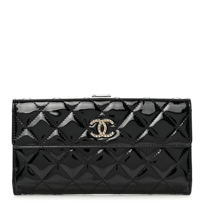 Chanel Patent Quilted Large Brilliant Flap Wallet Black 1 of 10
