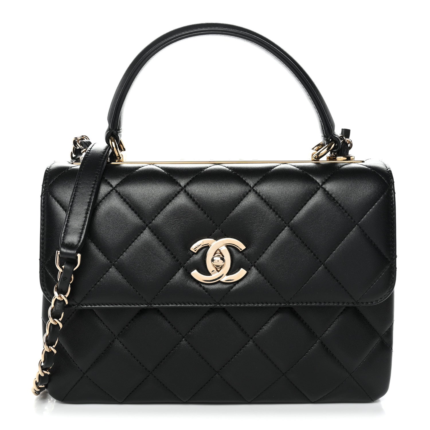 Chanel Lambskin Quilted Small Trendy CC Dual Handle Flap Bag Black 1 of 11