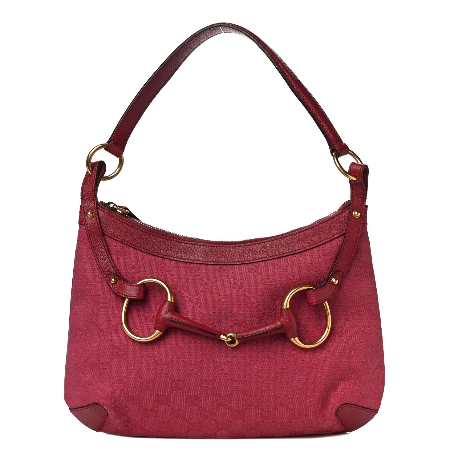 Gucci Monogram Horsebit Hobo Fuschia 1 of 12