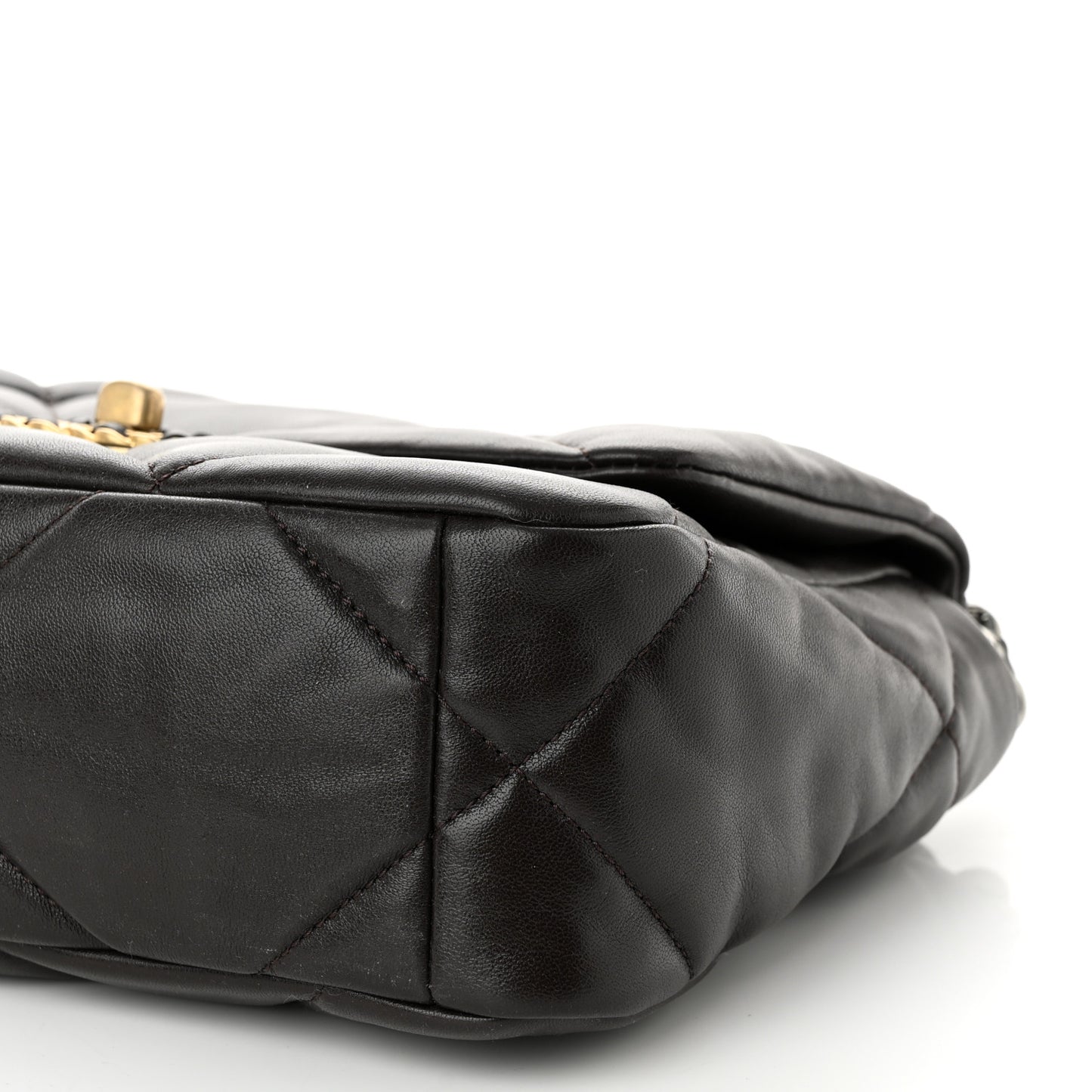 Lambskin Quilted Medium Chanel 19 Flap Dark Brown