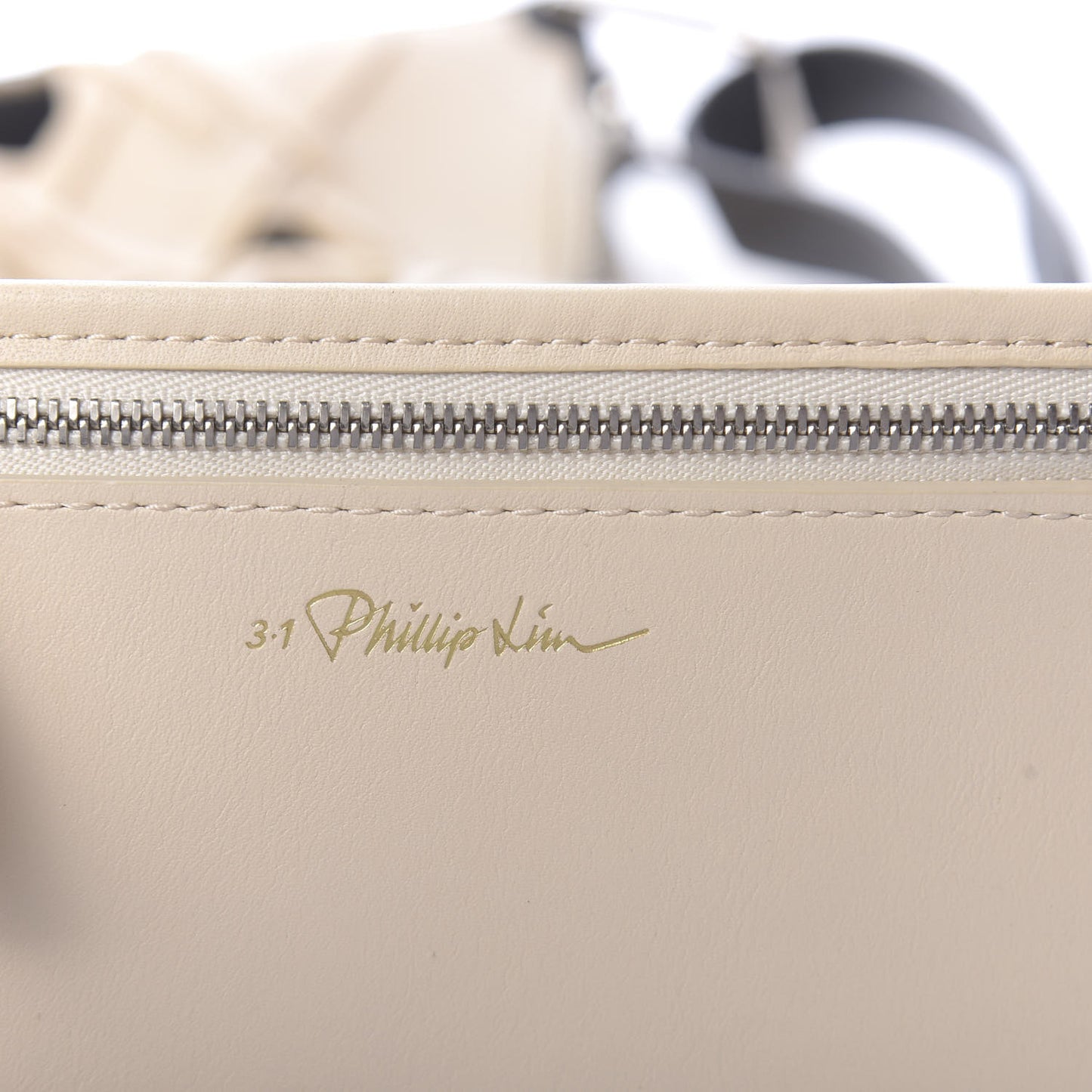3.1 Lambskin Cutout Quill Triangle Bag Milk