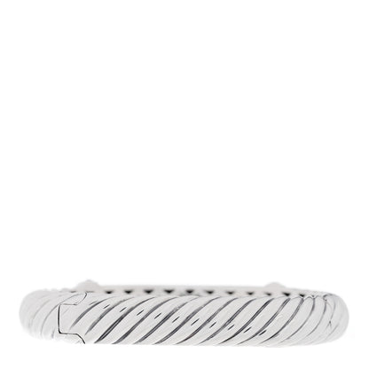 David Yurman Sterling Silver Diamond 10mm Metro Cable Bangle Bracelet 2 of 4