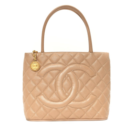 Chanel Caviar Quilted Medallion Tote Beige 1 of 11
