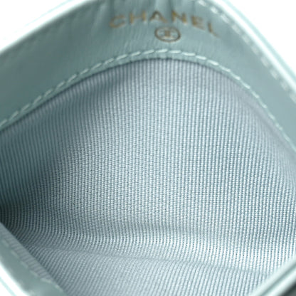 Chanel Caviar Quilted Card Holder Light Blue 5 of 9