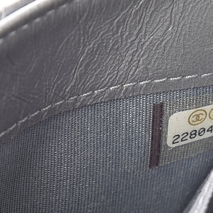 Chanel Metallic Calfskin Quilted Chain Around Boy Wallet On Removable Chain WOC Silver 10 of 11